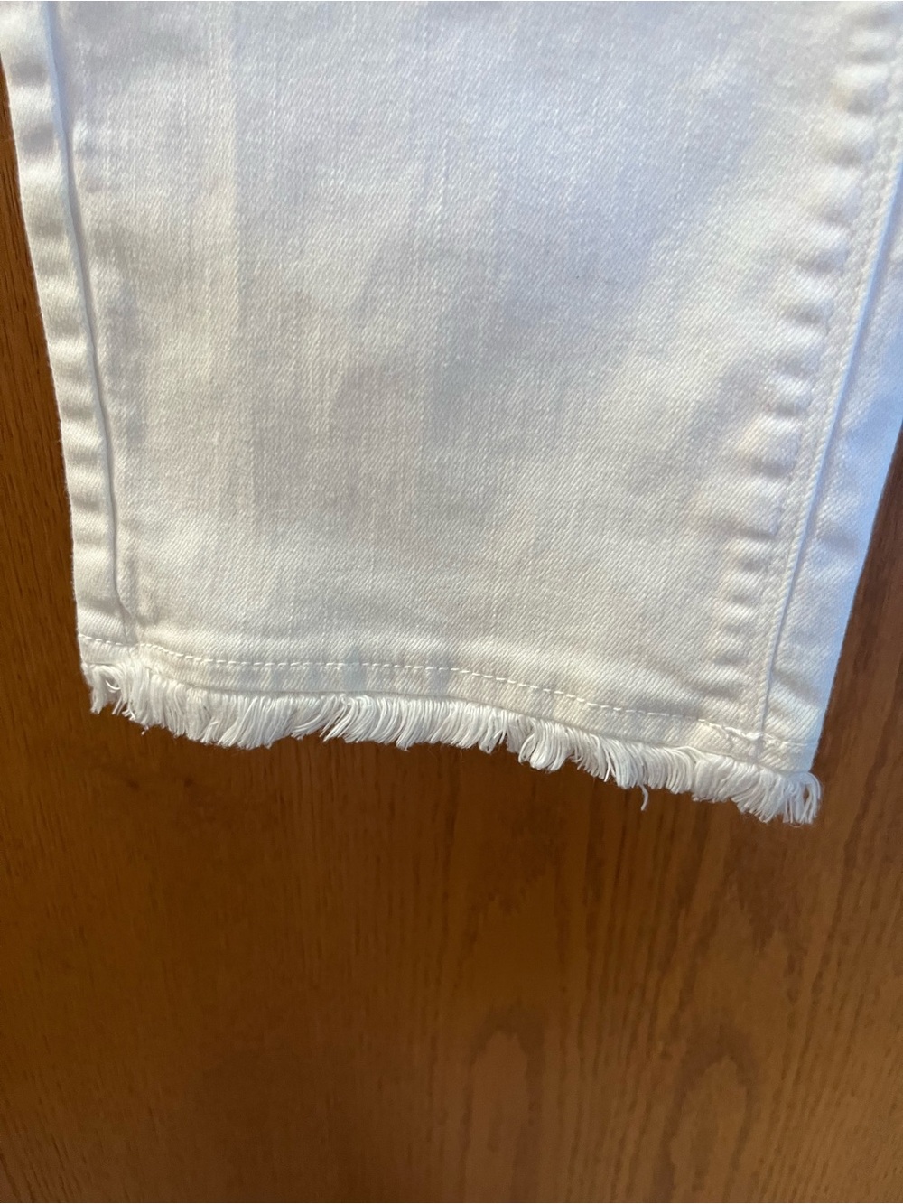 J. Jill Authentic Fit Cropped White Denim Jeans Frayed Hem Size 14 - Picture 2 of 6